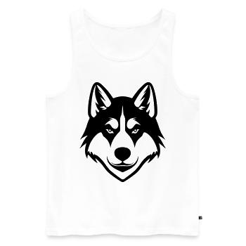 Husky Dog Head - Men's Premium Organic Tank Top - white - Front - Michal (187cm)