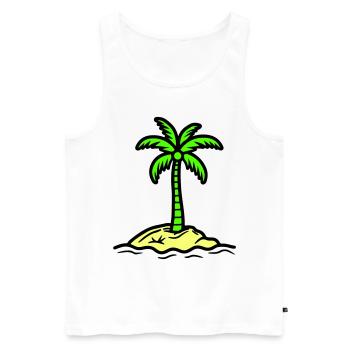 Palm Island Summer - Men's Premium Organic Tank Top - white - Front - Michal (187cm)
