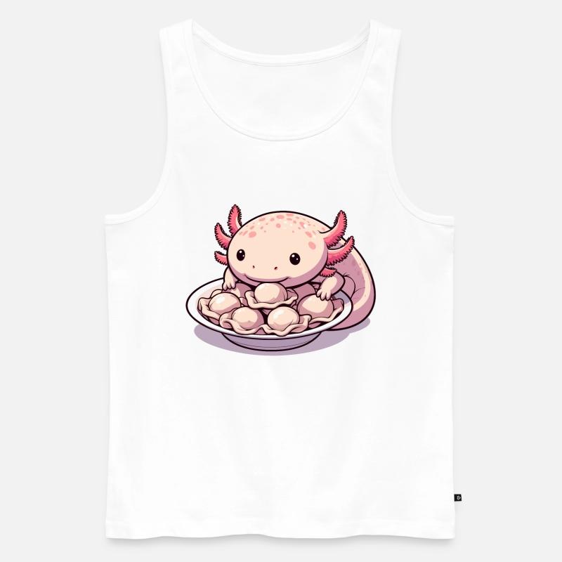 Axolotl Pelmeni süß Geschenk - Männer Premium Bio Tank Top - Weiß