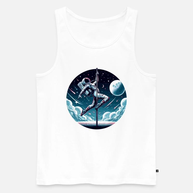 Pole Dance Astronautin Poledance Geschenk - Männer Premium Bio Tank Top - Weiß