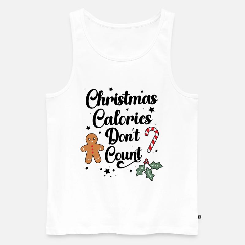 Weihnachtskalorien zählen nicht - Männer Premium Bio Tank Top - Weiß