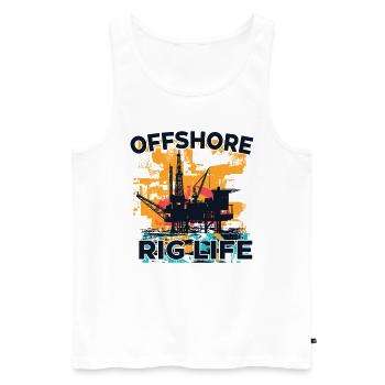 Offshore Rig Life - Männer Premium Bio Tank Top - Weiß - Vorne - AI Model Male 178 light (178cm)