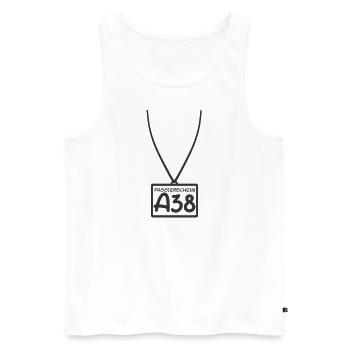Passierschein A38 Ausgangssperre Home Office - Männer Premium Bio Tank Top - Weiß - Vorne - Michal (187cm)