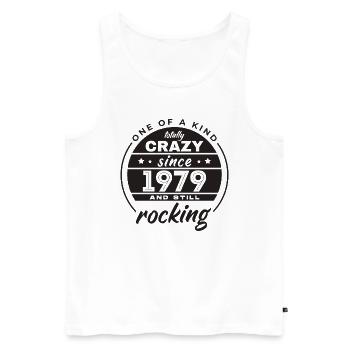 One Of A Kind Totally Crazy Since 1979 Rocking - Men's Premium Organic Tank Top - white - Front - Michal (187cm)
