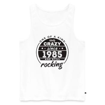 Unique en son genre totalement fou depuis 1985 Rocking - Débardeur bio Premium Homme - blanc - Devant - Michal (187cm)