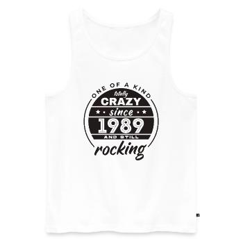 Unique en son genre totalement fou depuis 1989 Rocking - Débardeur bio Premium Homme - blanc - Devant - Michal (187cm)