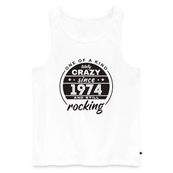 Unique en son genre totalement fou depuis 1974 Rocking - Débardeur bio Premium Homme - blanc - Devant - Michal (187cm)