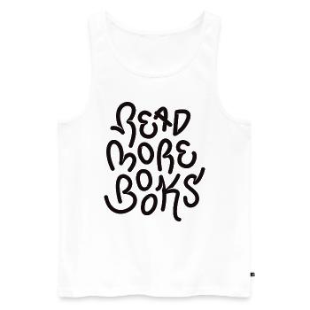 Read more books - Men's Premium Organic Tank Top - white - Front - AI Model Male 178 light (178cm)