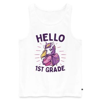 Hello 1st Grade - Hello First Grade Rocks - Männer Premium Bio Tank Top - Weiß - Vorne - AI Model Male 178 light (178cm)