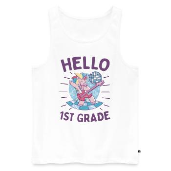Hello 1st Grade - Hello First Grade Rocks - Männer Premium Bio Tank Top - Weiß - Vorne - AI Model Male 178 light (178cm)