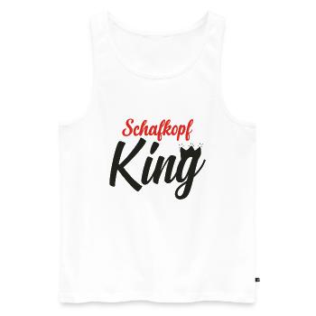 Schafkopf King - Männer Premium Bio Tank Top - Weiß - Vorne - Michal (187cm)