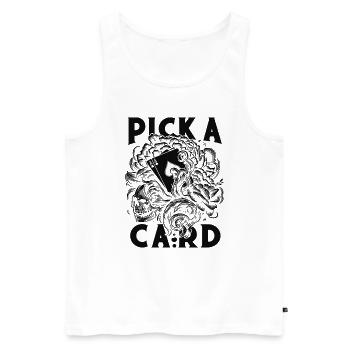 Choisissez une carte - cadeau magique pour les magiciens - Débardeur bio Premium Homme - blanc - Devant - Michal (187cm)