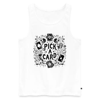 Choisissez une carte - cadeau magique pour les magiciens - Débardeur bio Premium Homme - blanc - Devant - Michal (187cm)