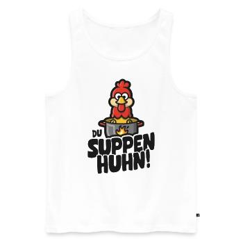 Suppen Huhn Suppenhuhn Gockel Eintopf Geschenk - Männer Premium Bio Tank Top - Weiß - Vorne - Michal (187cm)