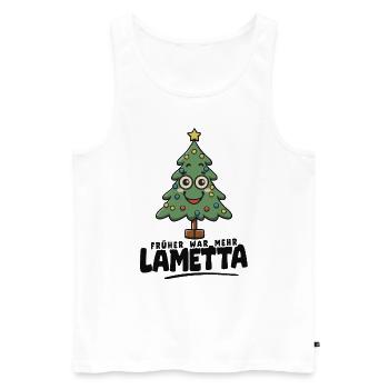 Früher war mehr Lametta - Männer Premium Bio Tank Top - Weiß - Vorne - AI Model Male 178 light (178cm)