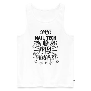 My Tech Nail Is My Therapist Nail Art - Men's Premium Organic Tank Top - white - Front - AI Model Male 178 light (178cm)