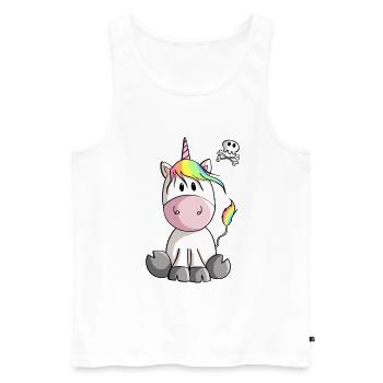 Einhorn und das Leben - Einhörner - Unicorn - Tot - Männer Premium Bio Tank Top - Weiß - Vorne - Michal (187cm)