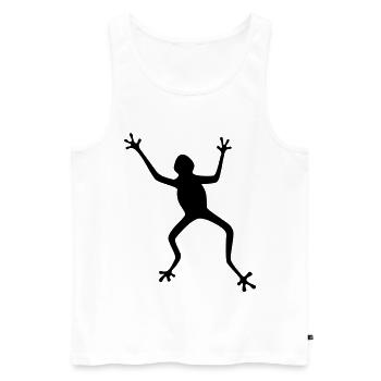 Frosch Silhouette: Tropisch, Regenwald - Männer Premium Bio Tank Top - Weiß - Vorne - AI Model Male 178 light (178cm)
