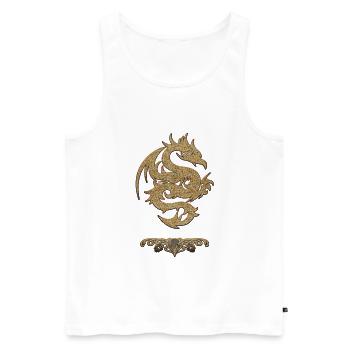 Wundervoller chinesischer Drache - Männer Premium Bio Tank Top - Weiß - Vorne - Michal (187cm)