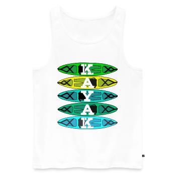 Kayak paddle canoe gift - Men's Premium Organic Tank Top - white - Front - AI Model Male 178 light (178cm)
