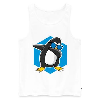 Dabbing Penguin - Men's Premium Organic Tank Top - white - Front - Michal (187cm)