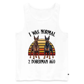 Doberlicht Duo am Sonnenuntergang - Männer Premium Bio Tank Top - Weiß - Vorne - Michal (187cm)