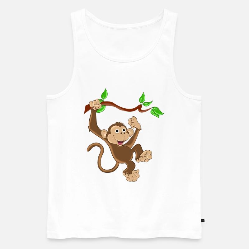 Lustiger Affe - Männer Premium Bio Tank Top - Weiß