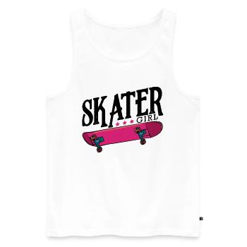 Neon Pink Skateboard - Men's Premium Organic Tank Top - white - Front - Michal (187cm)