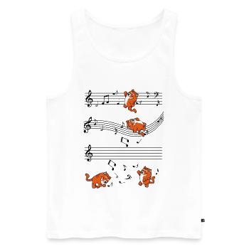 Kunterbunte Tiger-Posen - Männer Premium Bio Tank Top - Weiß - Vorne - Michal (187cm)