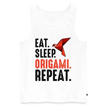 Red Origami Bird - Men's Premium Organic Tank Top - white - Front - Michal (187cm)