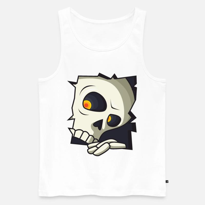 Lustiger Totenkopf - Männer Premium Bio Tank Top - Weiß