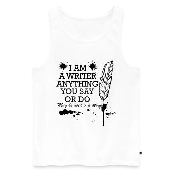 Feather of Shadows - Men's Premium Organic Tank Top - white - Front - Michal (187cm)