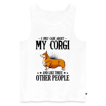 Orange Corgi Illustration - Débardeur bio Premium Homme - blanc - Devant - Michal (187cm)