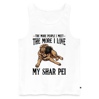 Lässiger Bulldoggen-Lounge-Print Shar Pei - Männer Premium Bio Tank Top - Weiß - Vorne - Michal (187cm)