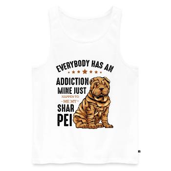 Bulldogge mit Sternen und Text Shar Pei - Männer Premium Bio Tank Top - Weiß - Vorne - Michal (187cm)