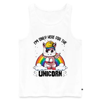Regenbogen-Einhorn Wolkenzauber - Männer Premium Bio Tank Top - Weiß - Vorne - Michal (187cm)