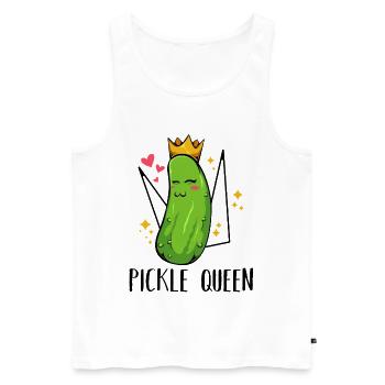 Königliche Gurke Kawaii - Männer Premium Bio Tank Top - Weiß - Vorne - Michal (187cm)