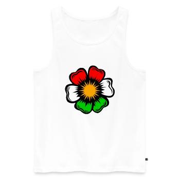 Pop Art Flower Star dans des couleurs fluorescentes - Débardeur bio Premium Homme - blanc - Devant - Michal (187cm)