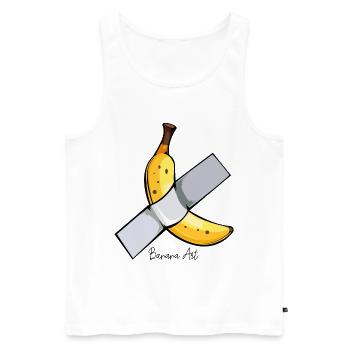 Banana with bandage cross - Men's Premium Organic Tank Top - white - Front - Michal (187cm)