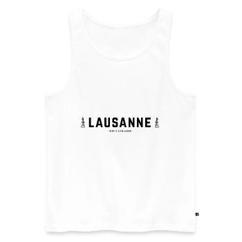 Lausanne Schweiz - Männer Premium Bio Tank Top - Weiß - Vorne - Michal (187cm)