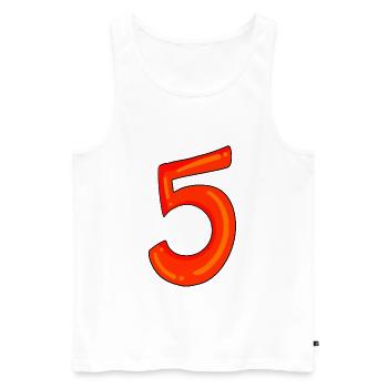 Number 5 red number five - Men's Premium Organic Tank Top - white - Front - Michal (187cm)