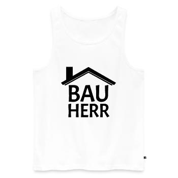 Bauherr - Männer Premium Bio Tank Top - Weiß - Vorne - Michal (187cm)