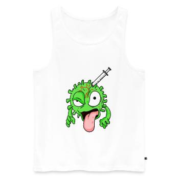 Virus vaccinated - Men's Premium Organic Tank Top - white - Front - Michal (187cm)