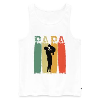 Papa und Sohn das Team Geschenkidee Vatertag - Männer Premium Bio Tank Top - Weiß - Vorne - Michal (187cm)