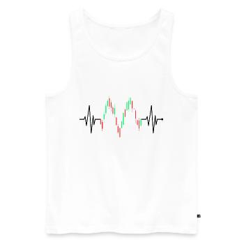 Trader battement de coeur actions ECG Börse Forex Trading - Débardeur bio Premium Homme - blanc - Devant - Michal (187cm)