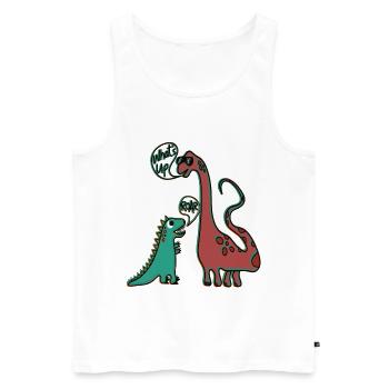 Dinosaures Tyrannosaurus et Brachiosaurus - Débardeur bio Premium Homme - blanc - Devant - Michal (187cm)