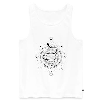 Serpents Lune Phase Occulte Wicca Goth Clothes - Débardeur bio Premium Homme - blanc - Devant - AI Model Male 178 light (178cm)