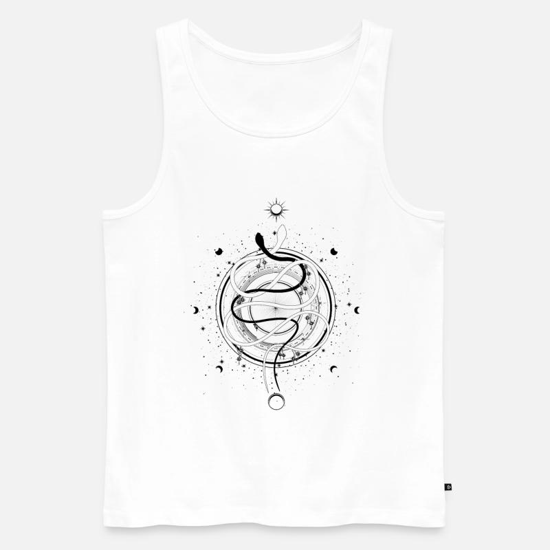 Schlangen Mondphasen Occult Wicca Goth Clothes - Männer Premium Bio Tank Top - Weiß