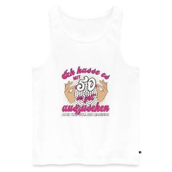 Jahrgang 1976 Vintage 50. Geburtstag Retro Damen - Männer Premium Bio Tank Top - Weiß - Vorne - Michal (187cm)