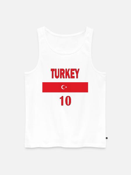 Tyrkiet fodboldhold nummer ti - Herre Premium økologisk tanktop - hvid
